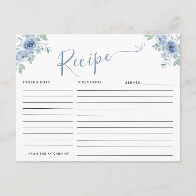 Cartão De Informações ALGO AZUL ANTES DE EU FAZER Solicitação de receita (Frente)