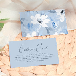 Cartão De Informações Algo Azul | Chuveiro de Noiva Floral Moderno