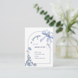 Cartão De Informações Algo Azul Placa de Receita da Marca do Arco Floral