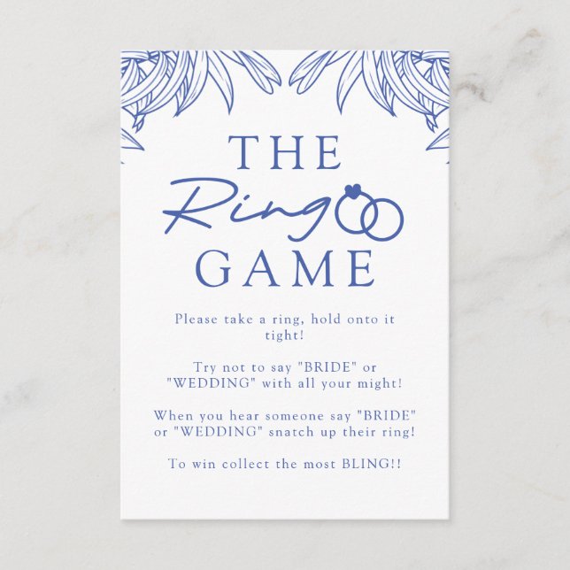 Cartão De Informações Algo Botânico simples azul não diz noiva (Frente)