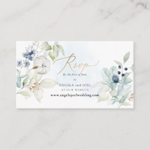 Cartão De Informações Algodão azul de inverno Dusty RSVP da Web PixDezin