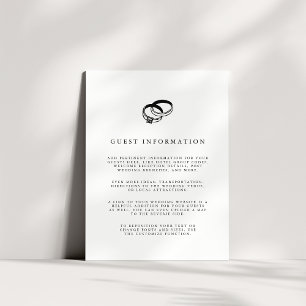 Cartão De Informações Alianças de Casamento Detalhes dos Convidados Pr