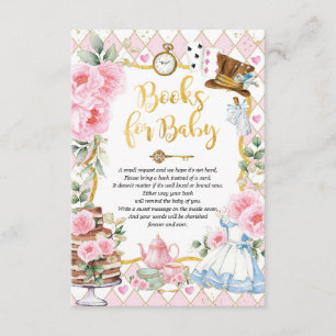 Cartão De Informações Alice no País das Maravilhas da Festa do Tea Louco