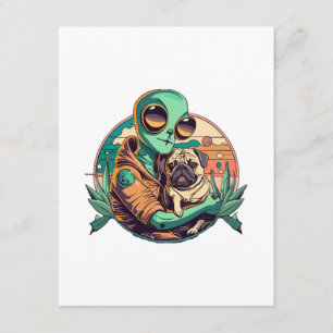 Cartão De Informações Alienígena e Pug