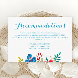 Cartão De Informações Alojamento Colorido de Casamento de Flores Selvage