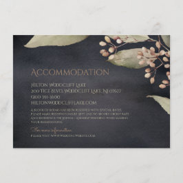 Cartão De Informações Alojamento com vegetação botânica escura