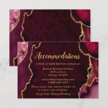 Alojamento de Casamento Burgundy Vermelho e Ágata