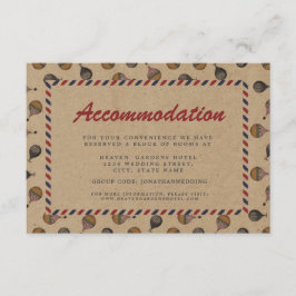 Cartão De Informações Alojamento de Casamento de Destino do Estilo de Vi