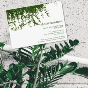 Cartão De Informações Alojamento de Casamento de Ivy Greenery