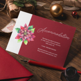 Cartão De Informações Alojamento de Casamento de Natal da Red Poinsettia