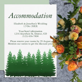 Cartão De Informações Alojamento De Casamento De Pinheiros De Madeira