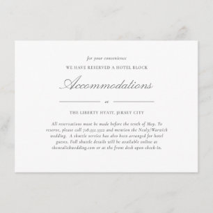 Cartão De Informações Alojamento de Casamento de Script de Lace Elegante