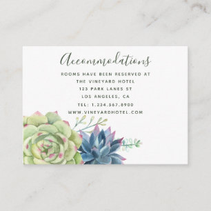 Cartão De Informações Alojamento De Casamento Do Cactus Aquarela