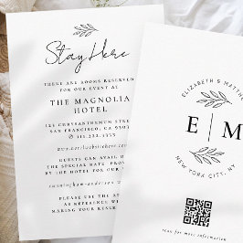 Cartão De Informações Alojamento de Casamento Elegante Moderno Minimalis