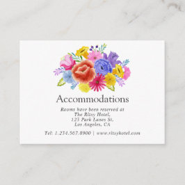 Cartão De Informações Alojamento de Casamento Floral Fiesta Mexicana
