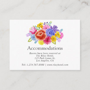 Cartão De Informações Alojamento de Casamento Floral Fiesta Mexicana