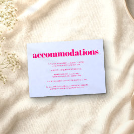 Cartão De Informações Alojamento de Casamento Minimalista Rosa Lilás