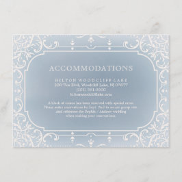 Cartão De Informações Alojamento de casamentos vintage românticos a azul