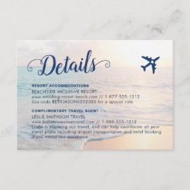 Cartão De Informações Alojamento de Detalhes de Casamento de Praia de ar