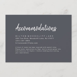 Cartão De Informações Alojamento de guião minimalista de carvão