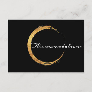 Cartão De Informações Alojamento Dourado do Minimalismo Branco Negro