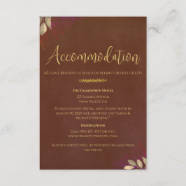 Cartão De Informações Alojamento e Detalhes do Casamento de Terracotta V