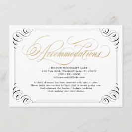 Cartão De Informações Alojamento elegante para a caligrafia