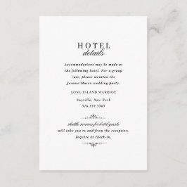Cartão De Informações Alojamento Elegante preto e branco