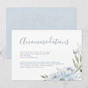 Cartão De Informações Alojamento floral azul empoeirado de jardim român