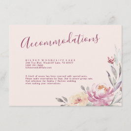 Cartão De Informações Alojamento floral de aquarelas românticas