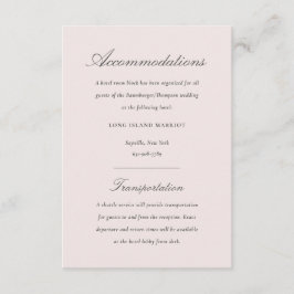 Cartão De Informações Alojamento Floral de Blush e Cinza