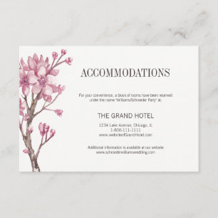 Cartão De Informações Alojamento Floral de Cerejeira Rosa