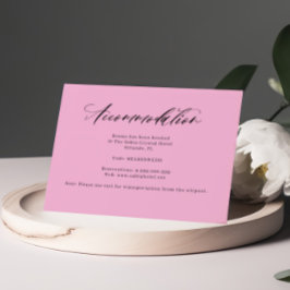 Cartão De Informações Alojamento Manuscrito Púrpura Rosa