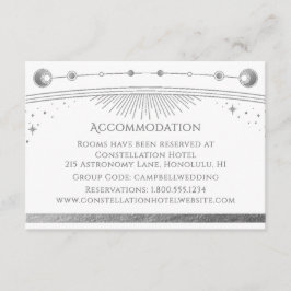 Cartão De Informações Alojamento Místico Silver Branco Celestial
