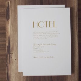 Cartão De Informações Alojamento Moderno Dourado e Minimalista de Casame