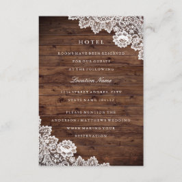 Cartão De Informações Alojamento Rustic Wood Vintage Lace Hotel