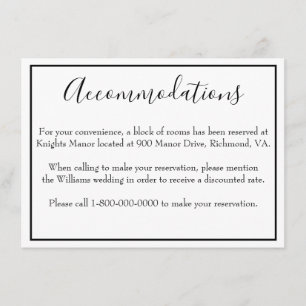 Cartão De Informações Alojamentos clássicos