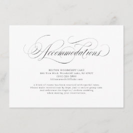 Cartão De Informações Alojamentos clássicos de caligrafia elegantes