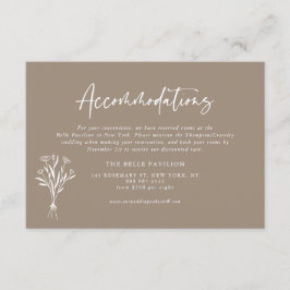 Cartão De Informações Alojamentos de Buquê Floral Minimalista