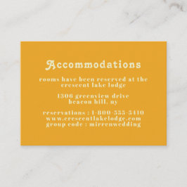 Cartão De Informações Alojamentos de Casamento Boho Chic Retro 70