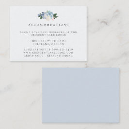 Cartão De Informações Alojamentos De Casamento Botânico Azul Claro