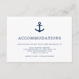 Cartão De Informações Alojamentos De Casamento De Âncoras Náuticas Elega
