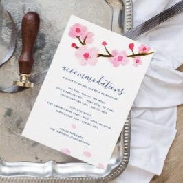 Cartão De Informações Alojamentos de Casamento de Cereja