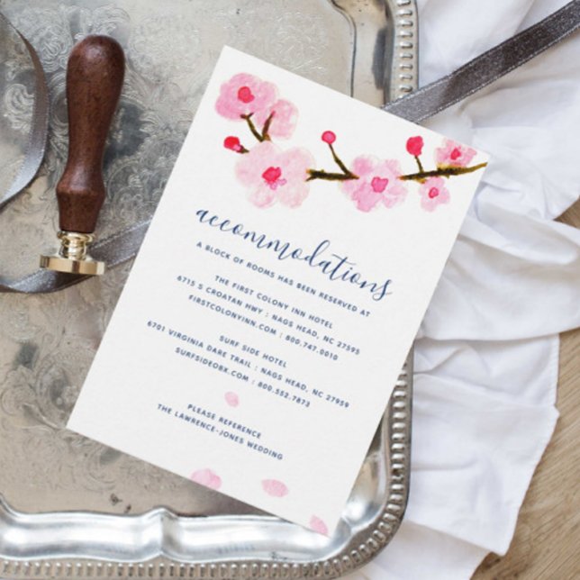 Cartão De Informações Alojamentos de Casamento de Cereja (Criador carregado)