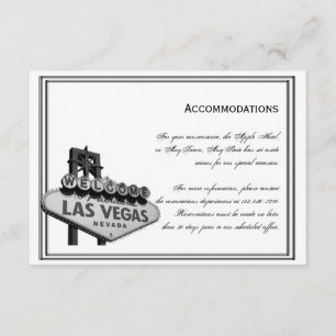 Cartão De Informações Alojamentos de Casamento de Destino de Las Vegas