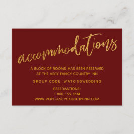 Cartão De Informações Alojamentos de Casamento de Ondas Douradas Moderna