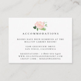 Cartão De Informações Alojamentos de Casamento de Penas Rosa