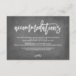 Cartão De Informações Alojamentos de Casamento de Quadros de Chalkboard