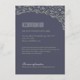 Cartão De Informações Alojamentos de casamento florais elegantes