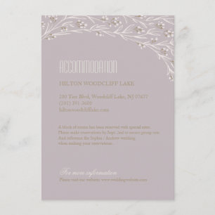 Cartão De Informações Alojamentos de casamento florais lilás florais ele